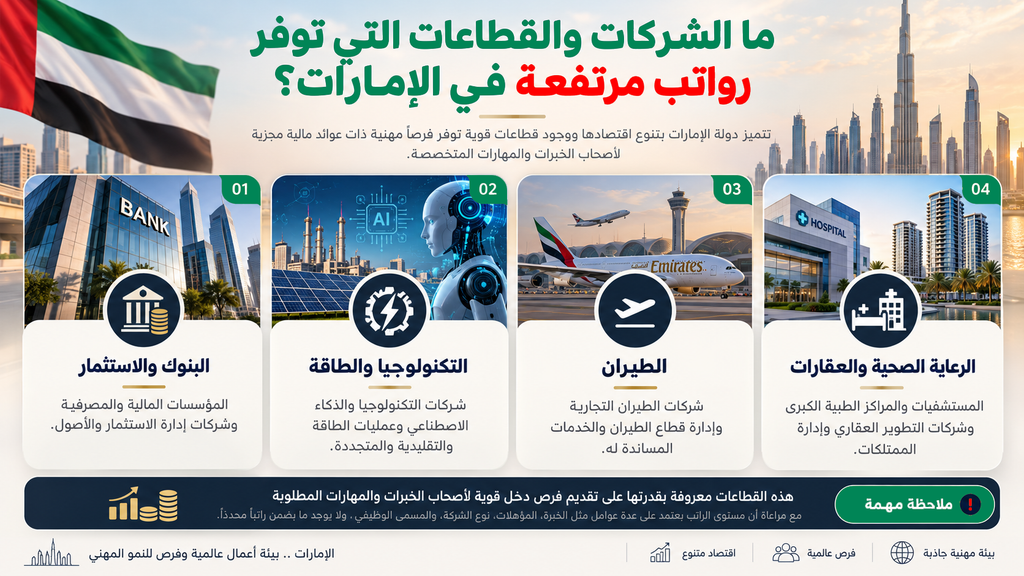 ما الشركات والقطاعات التي توفر رواتب مرتفعة في الإمارات؟