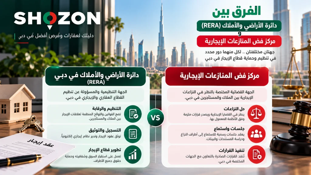 ما الفرق بين ريرا ومركز فض المنازعات الإيجارية؟