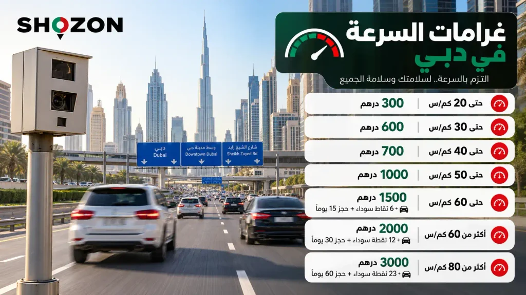 مخالفات السرعة في دبي