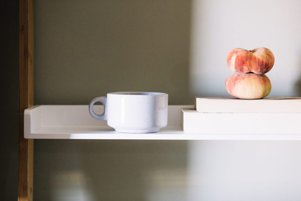 floating shelves above your desk
