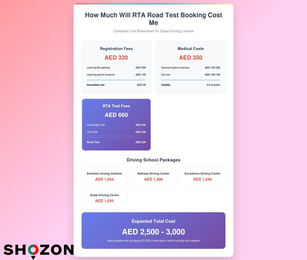 rta road test booking