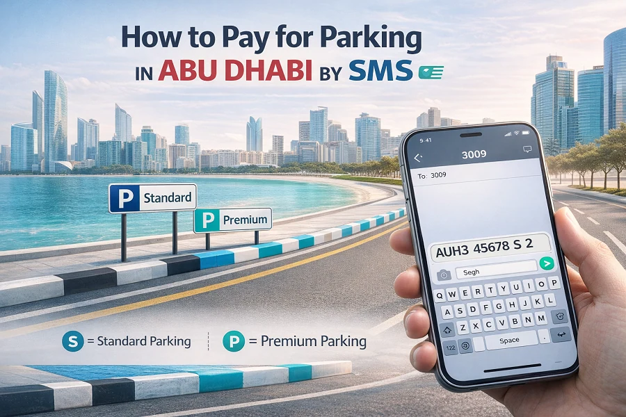 How to Pay Parking in Abu Dhabi by SMS