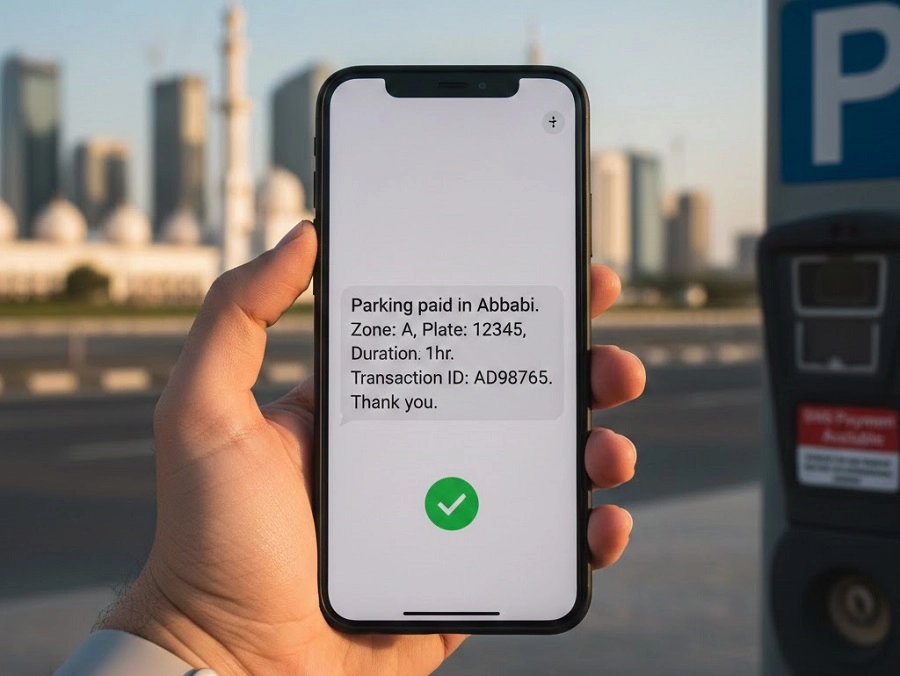 How to Pay Parking in Abu Dhabi by SMS