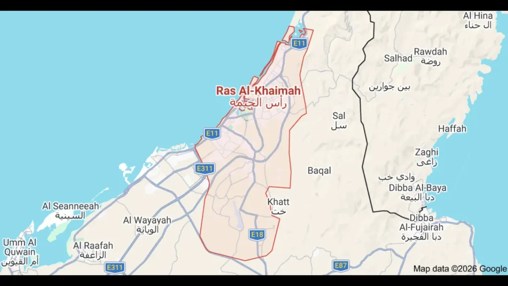 Ras Al Khaimah (RAK) on the map