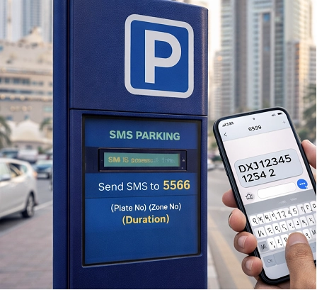 SMS parking payment in Shajah