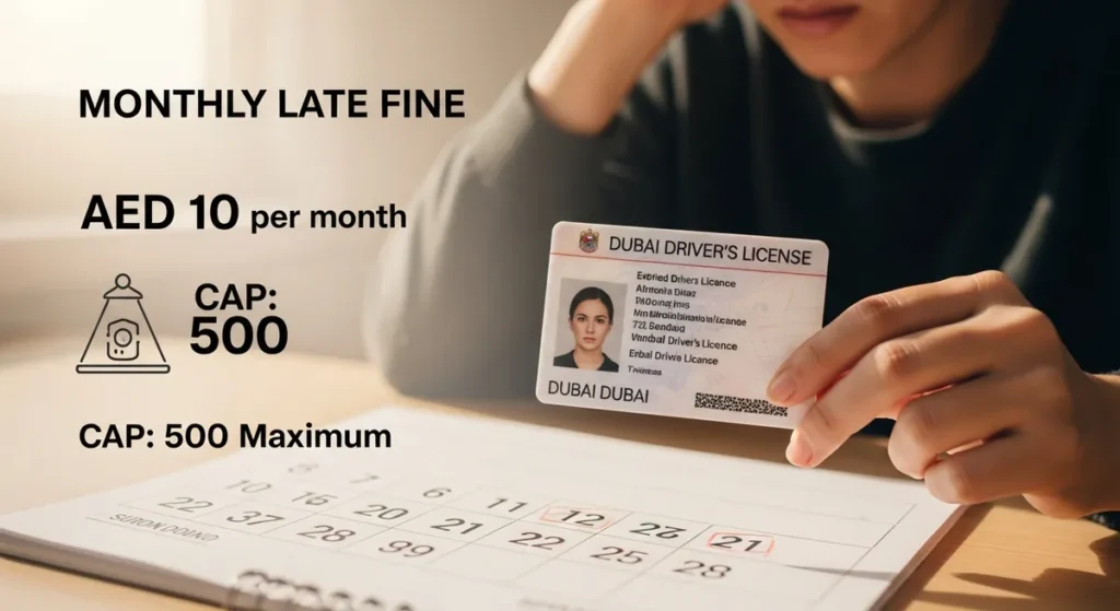 dubai driving license renewal fee update