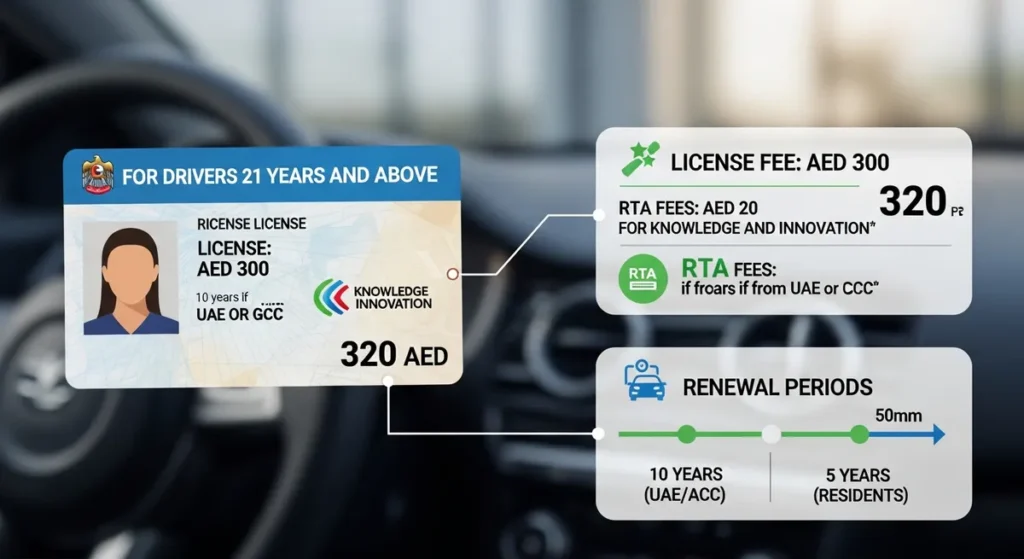 dubai driving license renewal fee update