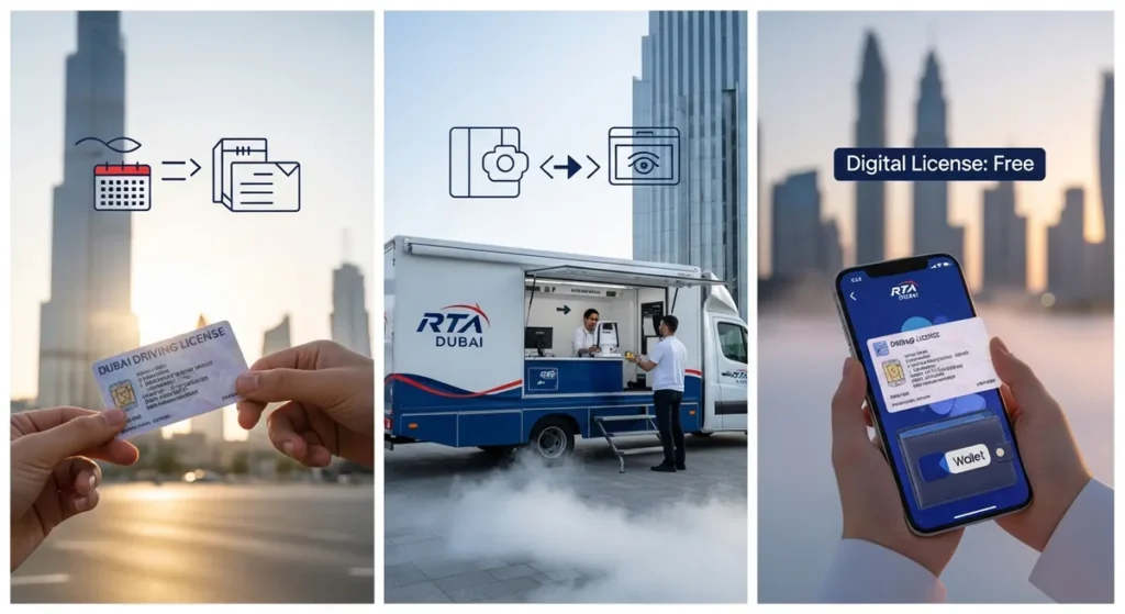 dubai driving license renewal fee update