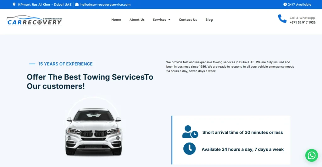 Car recovery services In Dubai