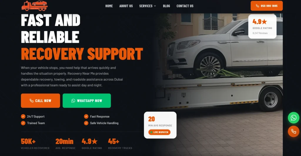 Car recovery services In Dubai