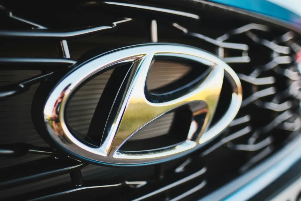 close up hyundai logo