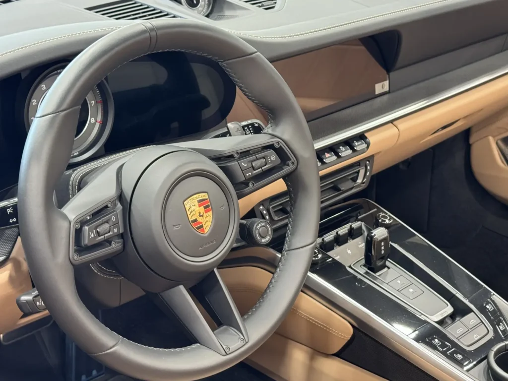 porsche logo inside the car