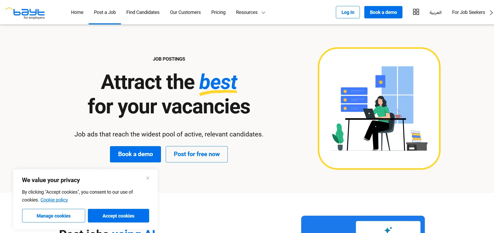 bayt website homepage
